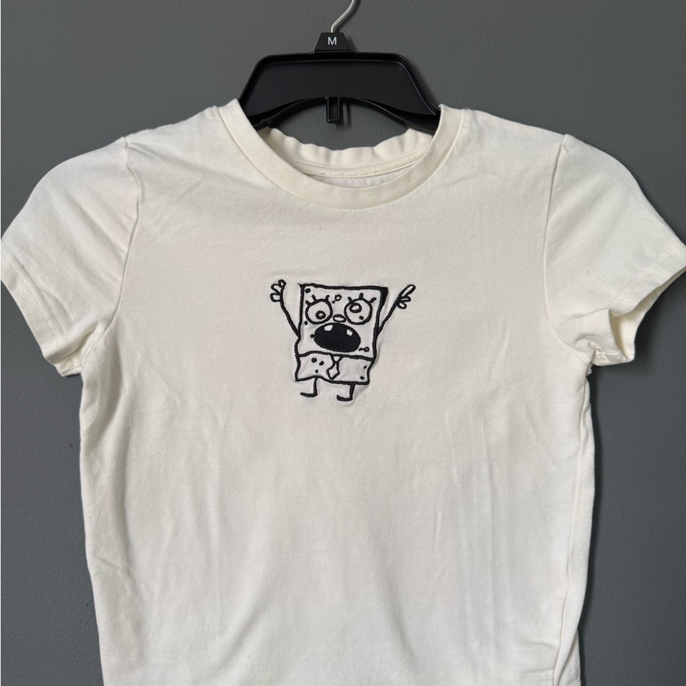 Nickelodeon White “Doodle Bob” graphic baby tee
